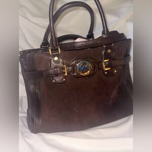 Michael Kors Suede / Leather chocolate crossbody